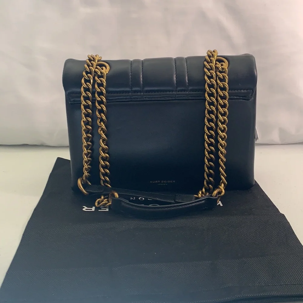 - - KURT GEIGER LONDON KENSINGTON LEATHER  SHOULDER BAG - Picture 11 of 15